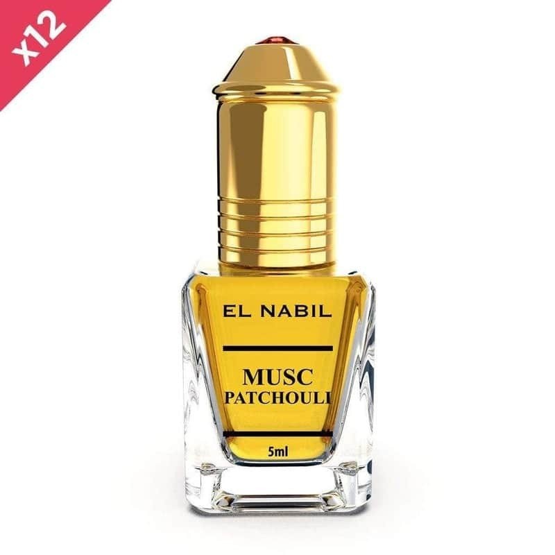 Huile parfumée patchouli El Nabil coffret de 12 flacons de 5ml pour le corps