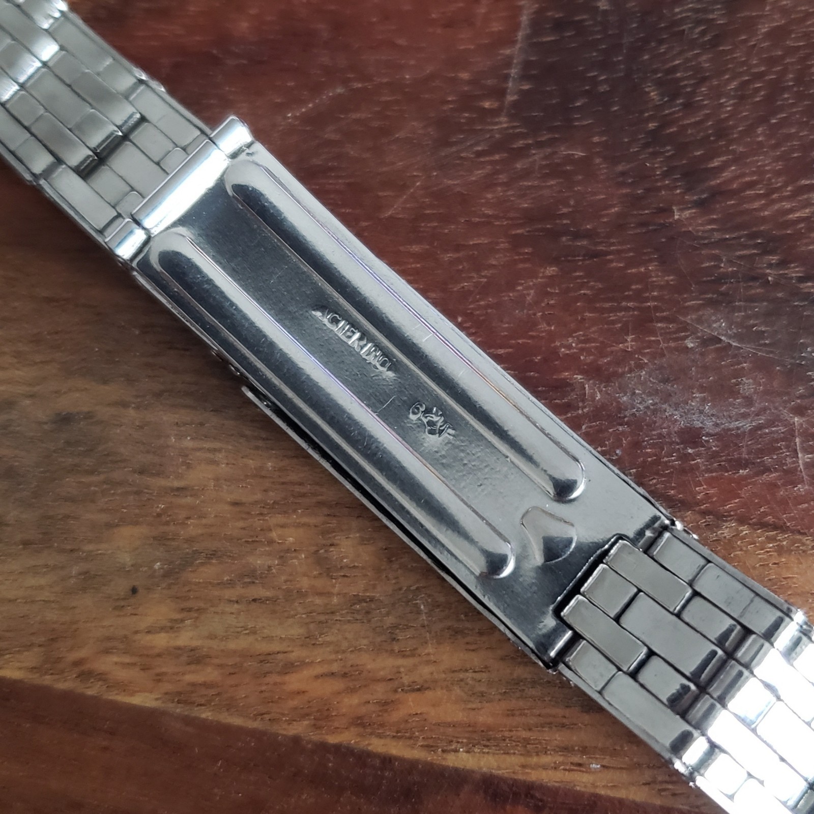 1940s Gay Freres 16mm Vintage Watch Bracelet Folding Clasp Riveted & Stretchable image 8