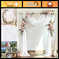 White Wedding Draping Fabric 29"x20FT Sheer Curtains for Bridal Baby Shower Pa
