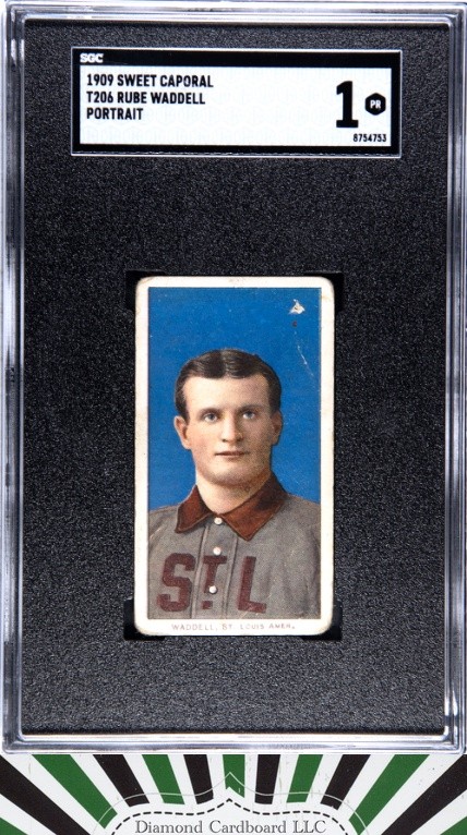 1909 T206 Sweet Caporal Rube Waddell Portrait SGC 1