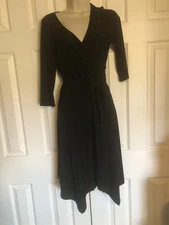 Shyanne Dress Womens Xl Black Light Weight Cowgirl Western Boho V Neck / Hem