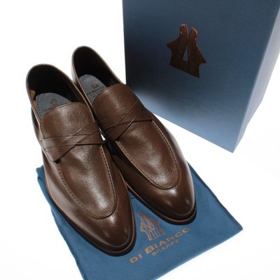 Di Bianco NWB Firenze Leather Loafers Size 44 (US 11) in Solid Cacao Brown