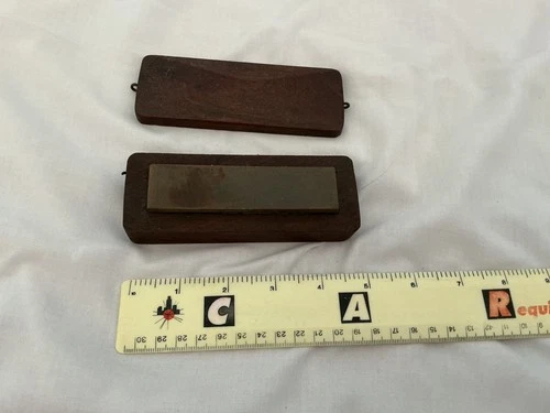 Vintage sharpening  stone in wooden case