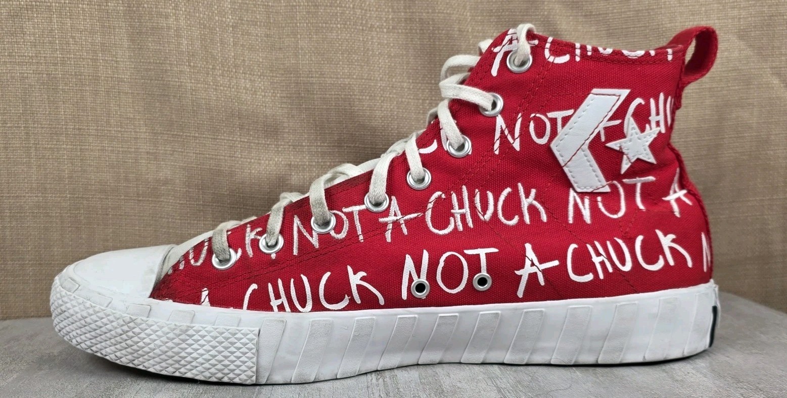 Converse UNT1TL3D Hi Not A Chuck Mens Size 12 Red White Platform Shoes Sneakers thumbnail 2