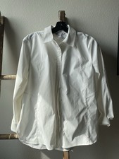 Athleta White Crisp Seamed Button Down Long sleeve Shirt S Excellent