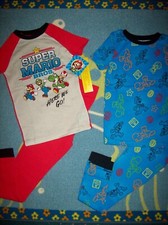 Super Mario Pajamas Sleepwear 2pc Boys Set 4 6 8 10 Nintendo New