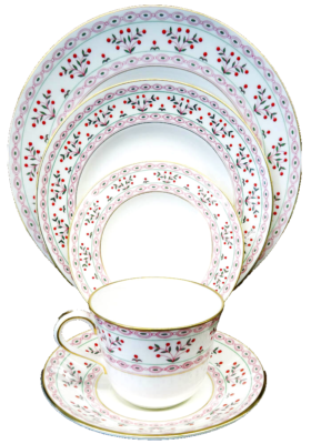 ROYAL CROWN DERBY BRITTANY 5 Piece Place Setting NEW NEVER USED