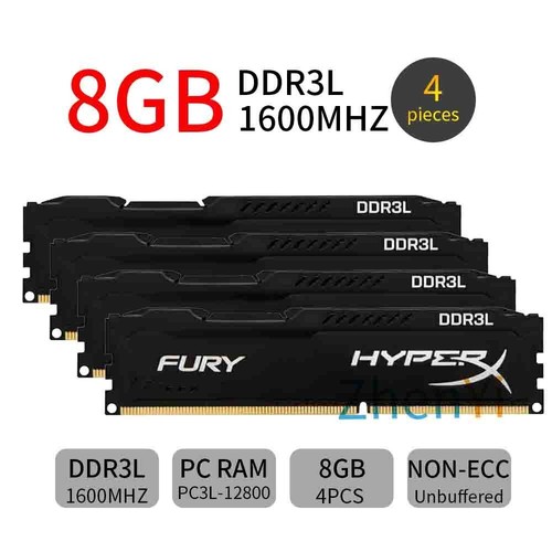 32Go 16Go 8Go DDR3L 1600MHz PC3L-12800U CL10 DIMM Mémoire SDRAM HyperX FURY FR - Imagen 2 de 13