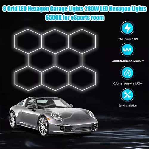 8/11/14 Hexagon LED Light Car Detail Garage Workshop Retail Light Honeycomb UK - Picture 3 of 20