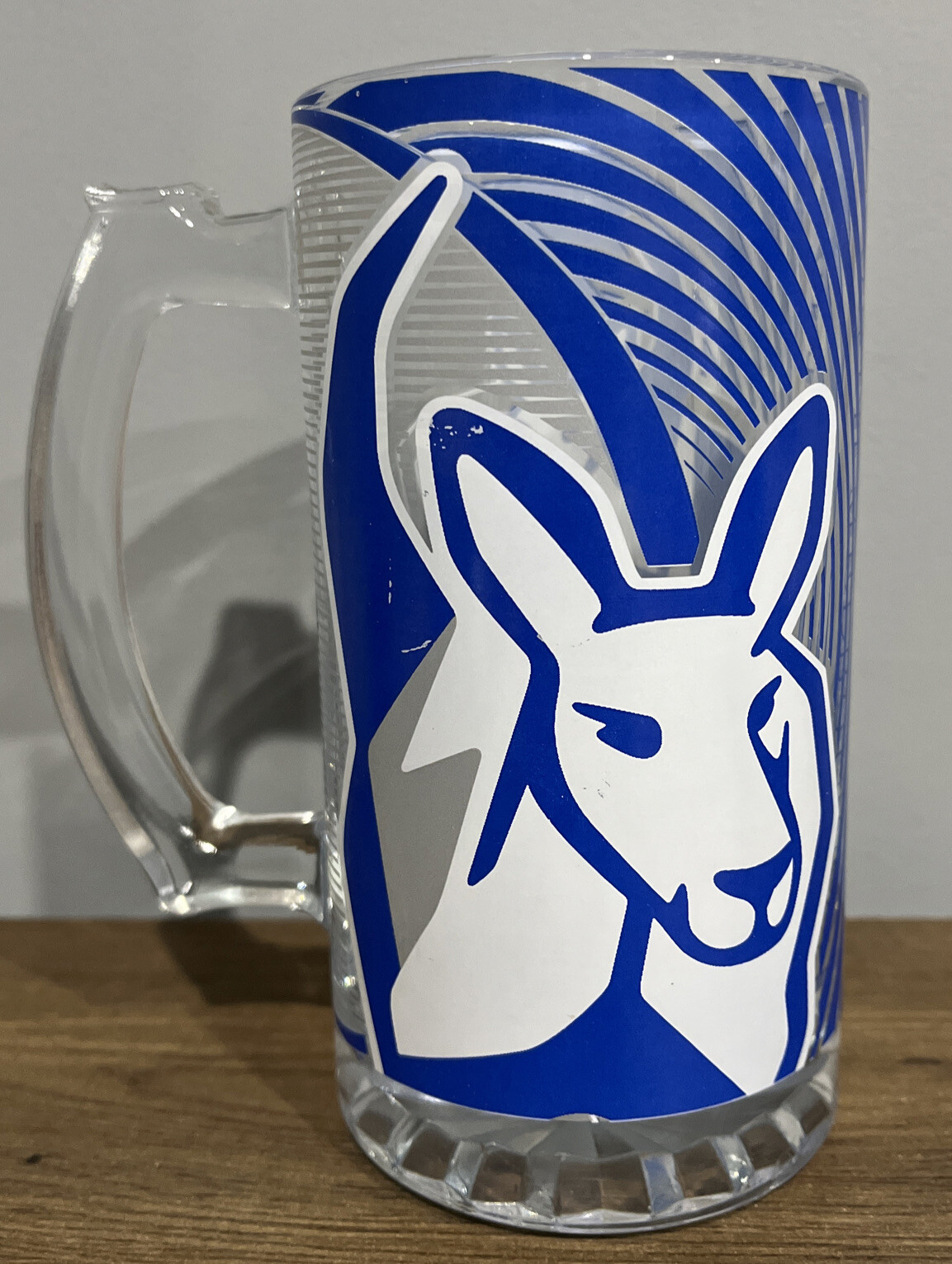 North Melbourne Kangaroos AFL Beer Stein Glass Bottle 15.5cm tall eBay