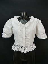 Size 44 dirndl blouse white blouse for dirndl Joyline cotton with lace B9988