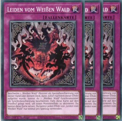 yugioh 3x suffering from the white forest INFO-EN071 COMMON 1ST EDITION GERMAN