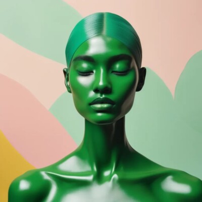 Color Splash of Green  Female GalleryPrint Acrylglas Fotografie 120x120  Pop Art