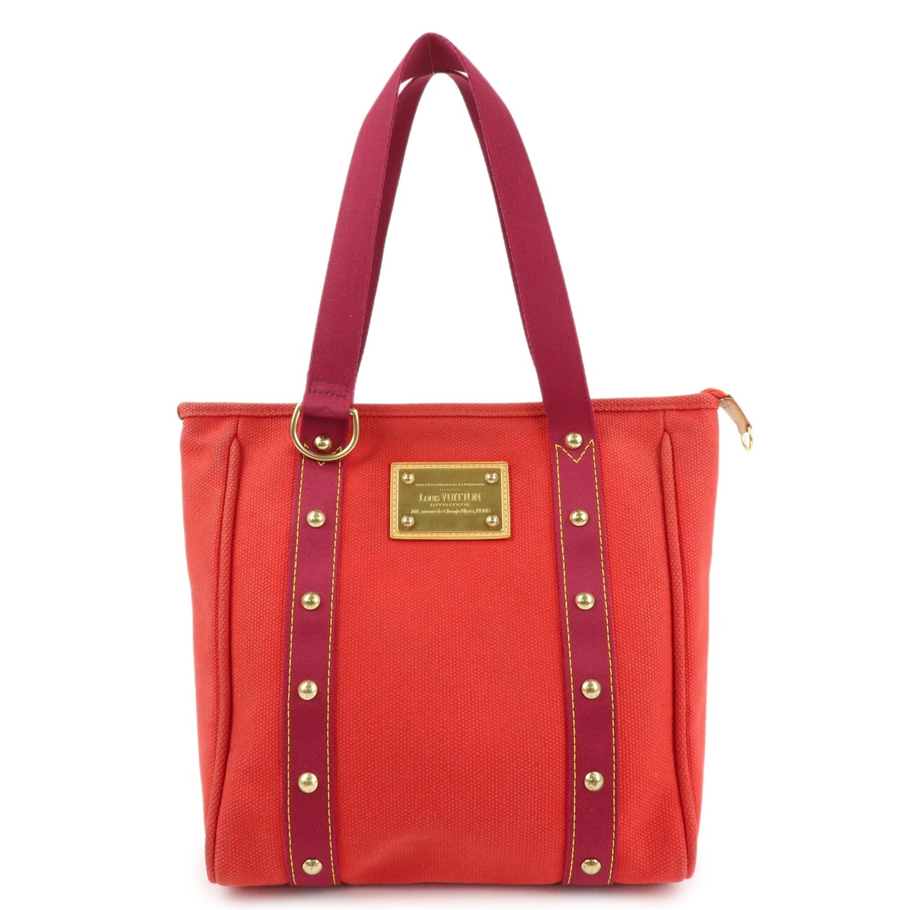 Louis Vuitton Antigua Cabas MM Tote Bag Hand Bag Rouge M40034 Authentic Used