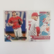 Mike Trout 2018 Bowman #1 and 2022 Donruss Diamond Kings #14 ANGELS