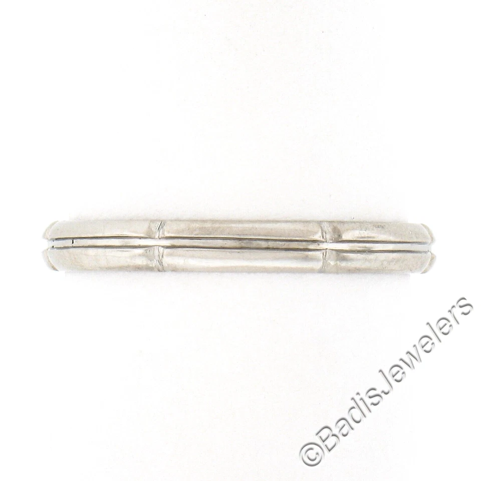 Anillo de boda apilable vintage de paladio de 2,45 mm pellizcado acanalado eternidad Foto 2 de 4