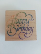 Stampendous Happy Birthday D007 Wood Mounted Rubber Stamp