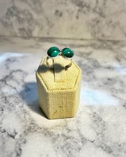 Handmade sterling Sliver double Malachite ring. Size 9.