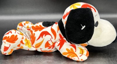 Hallmark Peanuts Floppy Snoopy Fall Leaves Design 10  Plush Autumn Soft Clean