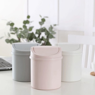 Mini Desktop Bin Small Trash Can Tube With Cover Bedroom Trash Can Garbage C _r1