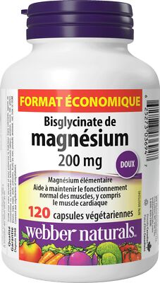 webber naturals glutathione Webber Naturals Magnesium Bisglycinate 200 mg 120 Capsules Supports Bone  and