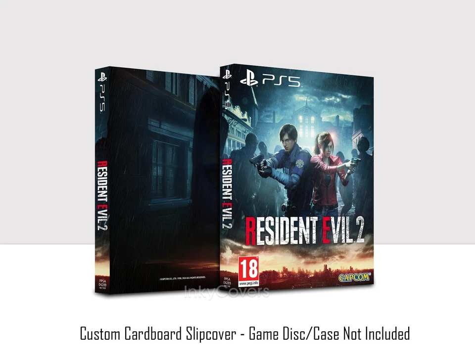 Resident Evil 2 PS5 Custom Cardboard Slip Cover Case or Steelbook Protector - Image 2 of 2