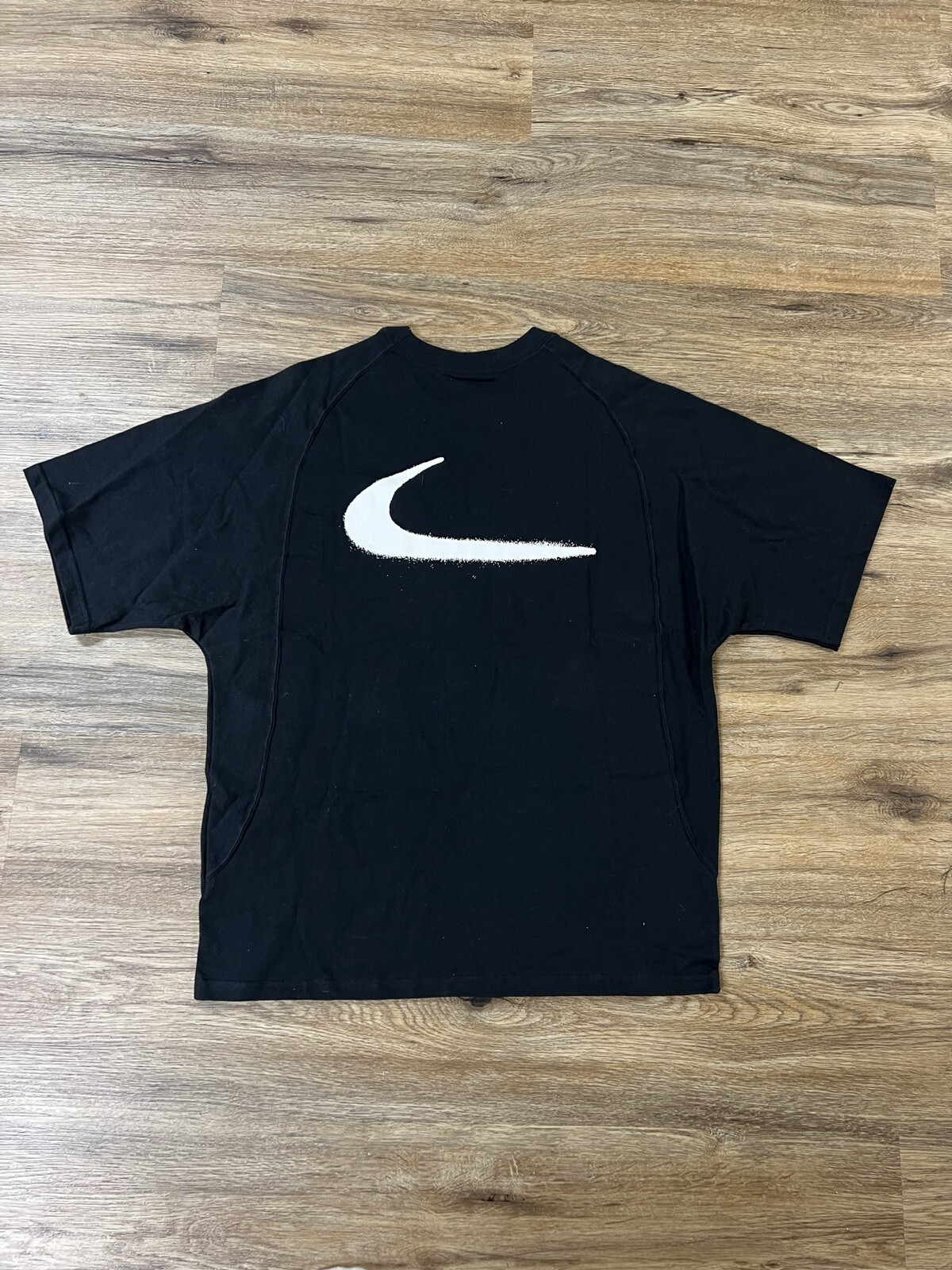 OFF WHITE X NIKE T shirt bianca sporca x Nike Spray Dot nera piccola nuova con etichette