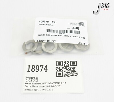18974 APPLIED MATERIALS WSHR LKG SPLIT #1/2 .171W X .125THK SST
