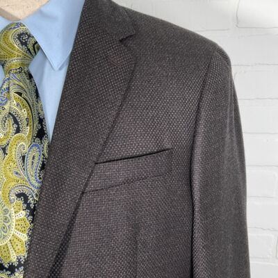 Ticknors TailoRed Blazer Men 43 Gray Textured Cashmere Reda Wool Italian VTG