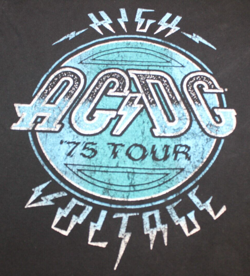AC/DC High Voltage '75 Tour Philcos Graphic T-Shirt Mens Medium Short ...