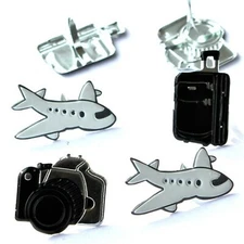 TRAVEL BRADS Plane Camera Luggage Vacation Holiday Scrapbooking Card Making