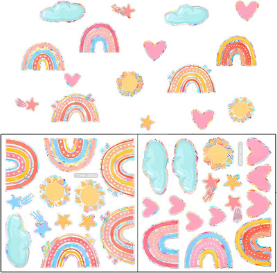 Rainbow Window Clings,Little Deco viele Regenbogen mit Herzchen,Regenbogen Aufkl