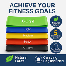 5 Resistance Bands Set for Workout, Home Gym, Physical Therapy, Yoga, Exercise