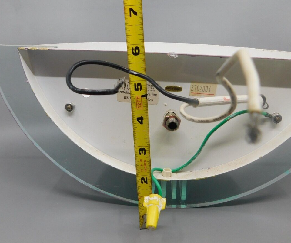 Vintage Wall Sconce 1990s White Light Fixture Underwriters Laboratories