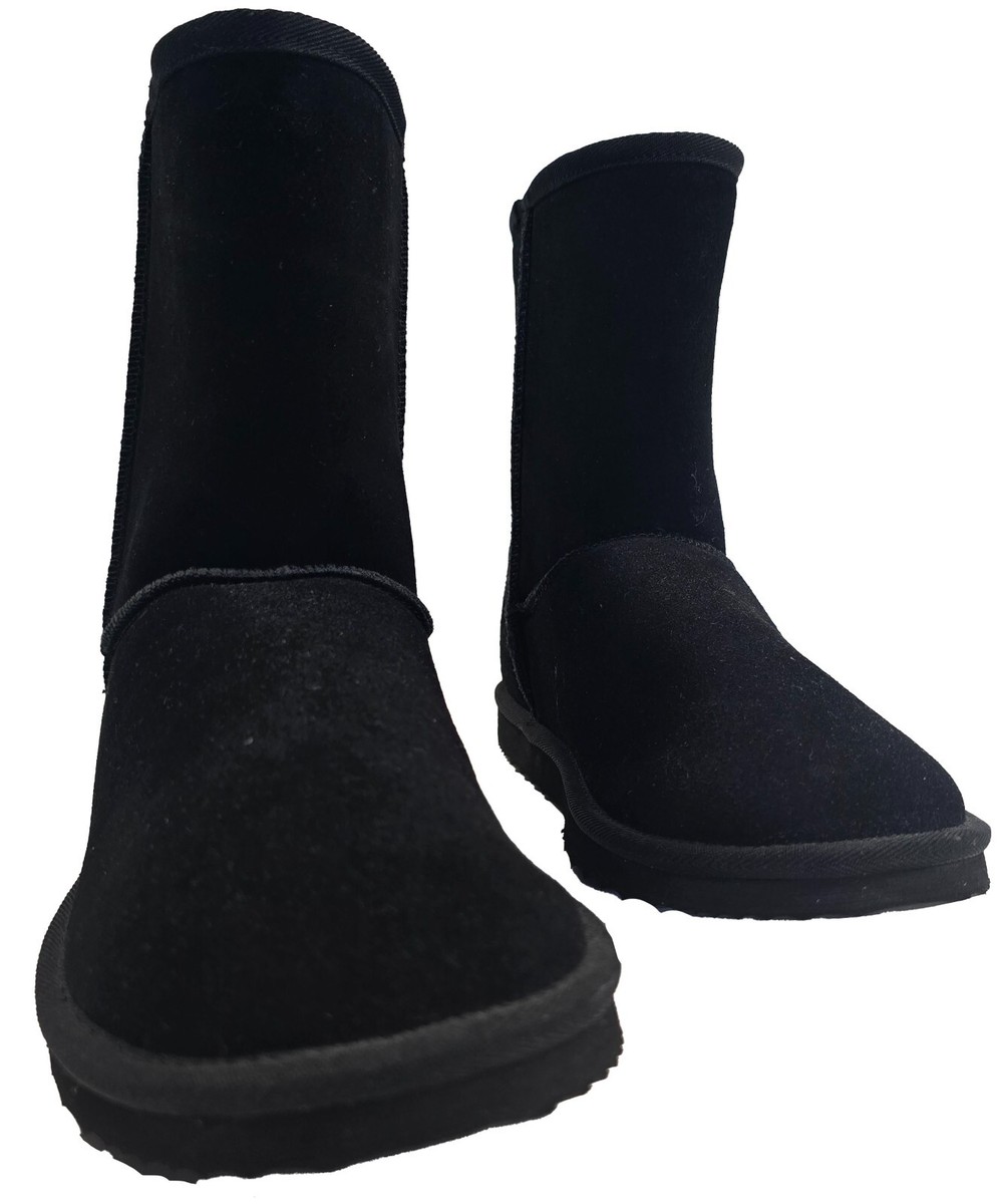 BALANCE MAN MADE ,suede, leather upper, women's mid-calf black