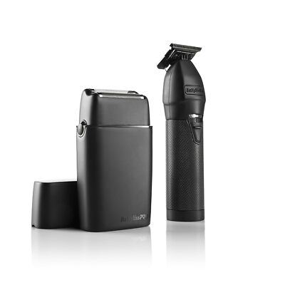 BabylissPRO LimitedFX Matte Black Trimmer & Double Foil Shaver + Free MGS Razor
