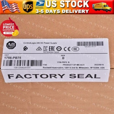 New Factory Sealed AB 1756-PB75 SER B ControlLogix 24V DC Power Supply 1756-PB75