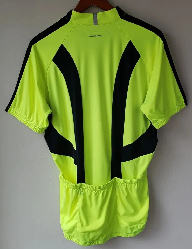 Camisa de ciclismo Nishiki para hombre mediana cuarto cremallera alta visibilidad Foto 2 de 4