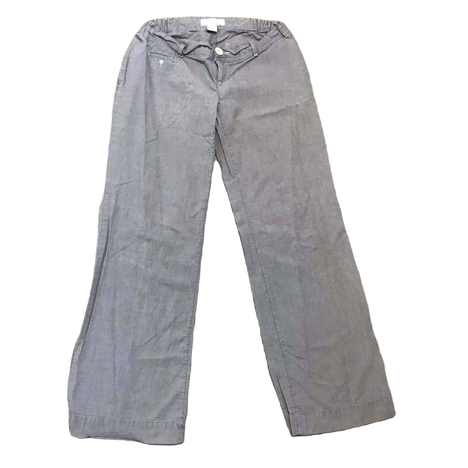 Liz Lange Maternity Gray Straight Leg Pants ~ Sz 2 ~ Low Rise ~ 30.5