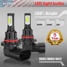 2x 9005 LED Combo LED Fog Driving Light Bulbs Kits Super Bright 6000K White