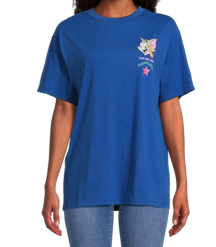 Juniors Blue Tom & Jerry Graphic Embroidery Short Sleeve T-Shirt size XS (1) - Bild 2 von 5