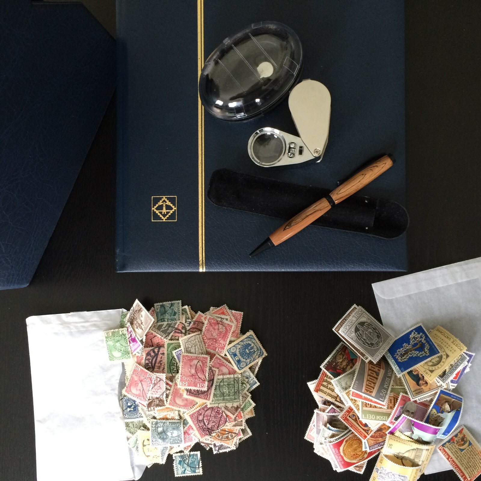 Philatelic package for FUN 64 pg. new Leather Album with Austria/Vatican stamps eBay