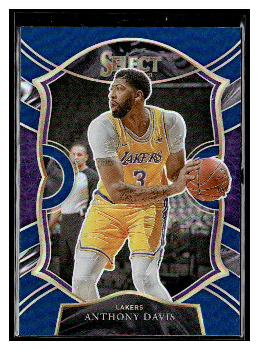 2020-21 Panini Select #45 Anthony Davis Blue Prizms Los Angeles Lakers