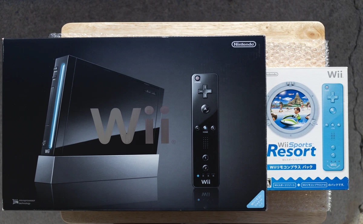 NEW!! Nintendo Wii (Black Japan NTSC Region) w/ Wii Sports Resort WiiMote  Bundle