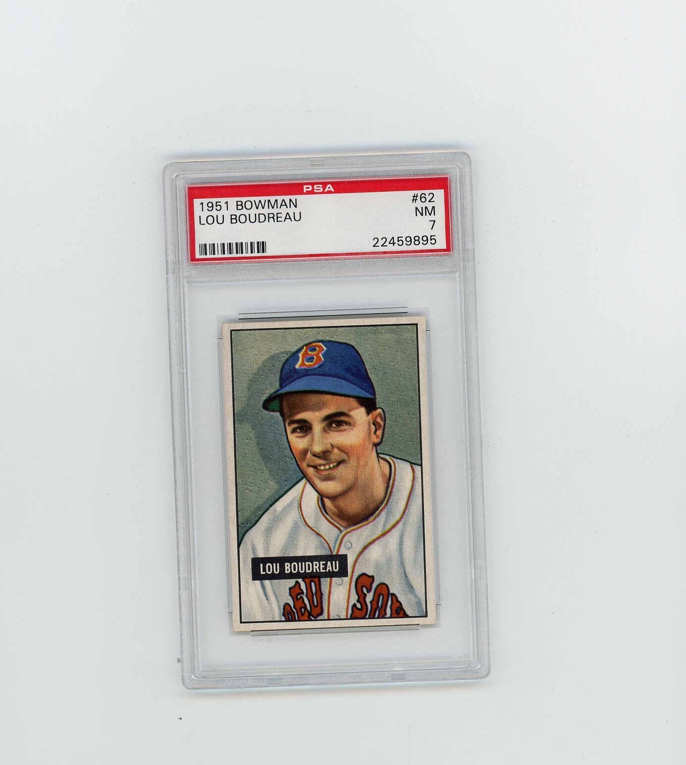 1951 Bowman PSA 7 #62 Lou Boudreau Sharp/Centered/Stain Free Back