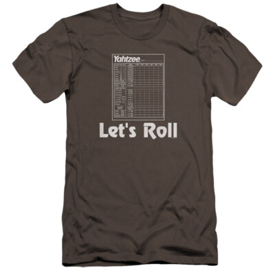 Yahtzee Premium Canvas T-Shirt Lets Roll Charcoal Tee