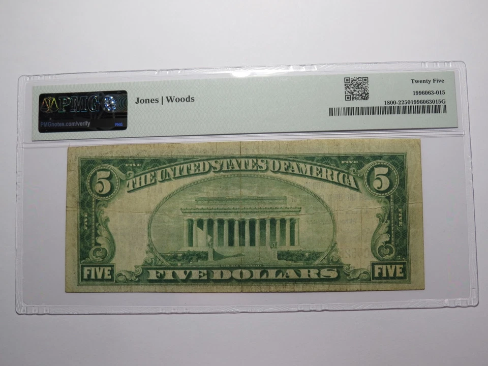 $5 1929 Frackville Pennsylvania PA National Currency Bank Note Bill #7860 VF25 - Image 4 of 4