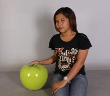 Small Green Apple Over Sized Resin Statue Fruit Food Display Prop Home Decor