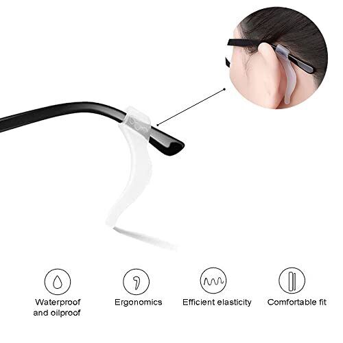 12 Paar Brille Ohrgriffe, rutschfeste elastische Komfortbrille Halter für - Bild 4 von 6