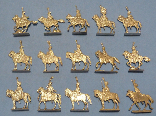Zinnfiguren – 24 Hussards Français Premier Empire à Pied – Étain 30mm 1:60